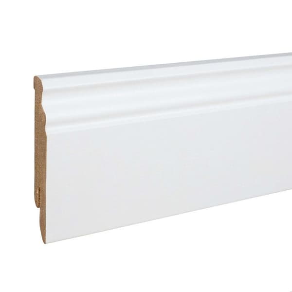 PROVISTON Formgjuten sockel 16 x 80 x 2500 mm Vitbelagd MDF 12,5 meter | 5 stycken