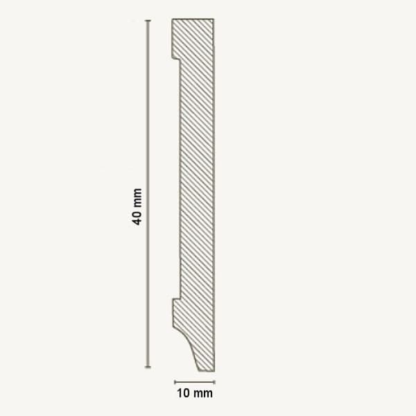 PROVISTON MDF-sockel 10 x 40 x 2500 mm Vit att limma, skruva &amp; spikbelagd MDF-kärna 25 meter | 10 stycken
