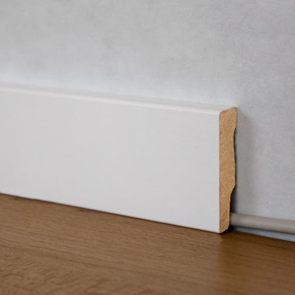 PROVISTON MDF-sockel 10 x 40 x 2500 mm Vit att limma, skruva &amp; spikbelagd MDF-kärna 25 meter | 10 stycken