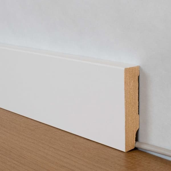 PROVISTON MDF-sockel 13 x 58 x 2500 mm Vit att limma, skruva & spikbelagd MDF-kärna 25 meter | 10 stycken