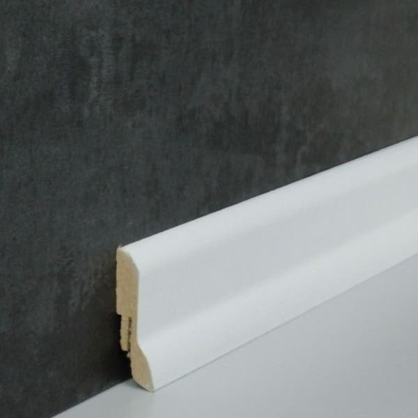 PROVISTON MDF-sockel 20 x 60 x 2500 mm Vit att limma, klippa, skruva &amp; spikbelagd MDF-kärna 12,5 meter | 5 stycken