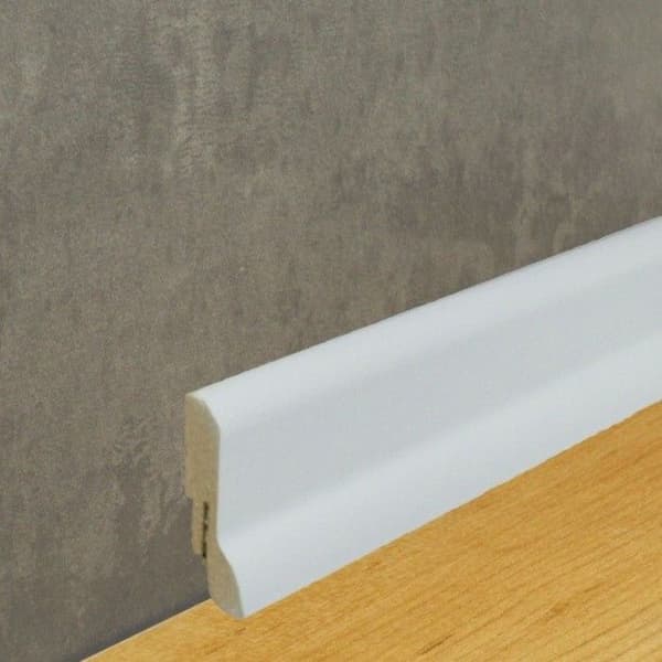 PROVISTON MDF-sockel 20 x 60 x 2500 mm Vit att limma, klippa, skruva &amp; spikbelagd MDF-kärna 12,5 meter | 5 stycken