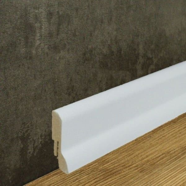 PROVISTON MDF-sockel 20 x 60 x 2500 mm Vit att limma, klippa, skruva &amp; spikbelagd MDF-kärna 12,5 meter | 5 stycken