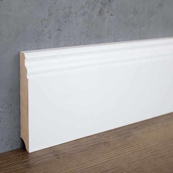 PROVISTON Formgjuten sockel 16 x 100 x 2500 mm Vitbelagd MDF-kärna Klassisk sockel 62,5 meter | 25 stycken