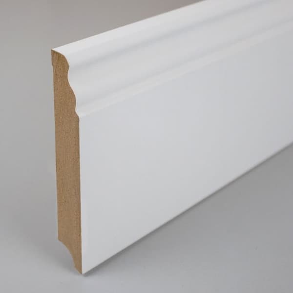 PROVISTON Formgjuten sockel 16 x 100 x 2500 mm Vitbelagd MDF-kärna Klassisk sockel 62,5 meter | 25 stycken