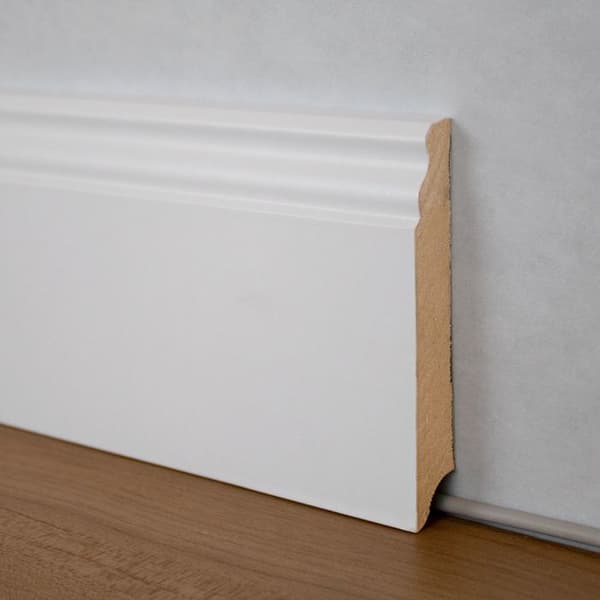 PROVISTON Formgjuten sockel 16 x 100 x 2500 mm Vitbelagd MDF-kärna Klassisk sockel 62,5 meter | 25 stycken