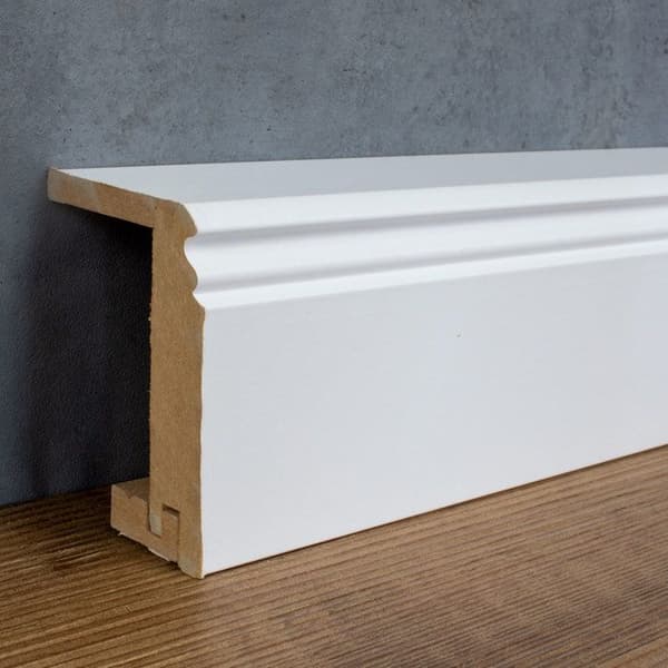 PROVISTON Sockel Gjuten rörkåpa 64 x 96 x 2500 mm Vit i belagd MDF 12,5 meter | 5 stycken