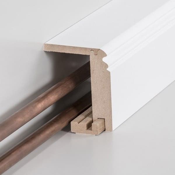 PROVISTON Sockel Gjuten rörkåpa 64 x 96 x 2500 mm Vit i belagd MDF 12,5 meter | 5 stycken