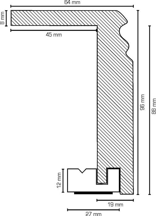 PROVISTON Sockel Gjuten rörkåpa 64 x 96 x 2500 mm Vit i belagd MDF 12,5 meter | 5 stycken