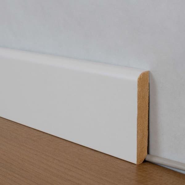 PROVISTON Sockel nr 52 MDF 10 x 58 x 2500 mm vit att limma, skruva &amp; spika Belagd MDF-kärna 12,5 meter | 5 stycken