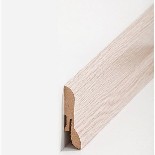 PROVISTON Sockel nr 374 MDF 20 x 60 x 2500 mm Ek för att limma, skruva &amp; spika, för att klämma Belagd MDF-kärna 62,5 meter | 25 stycken