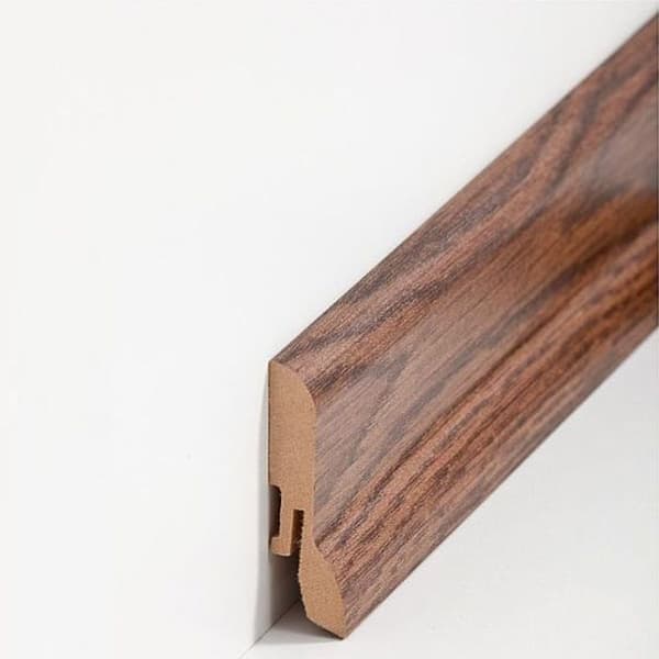 PROVISTON Sockel nr 379 MDF 20 x 60 x 2500 mm valnöt för att limma, skruva &amp; spika, till klämma Belagd MDF-kärna 12,5 meter | 5 stycken