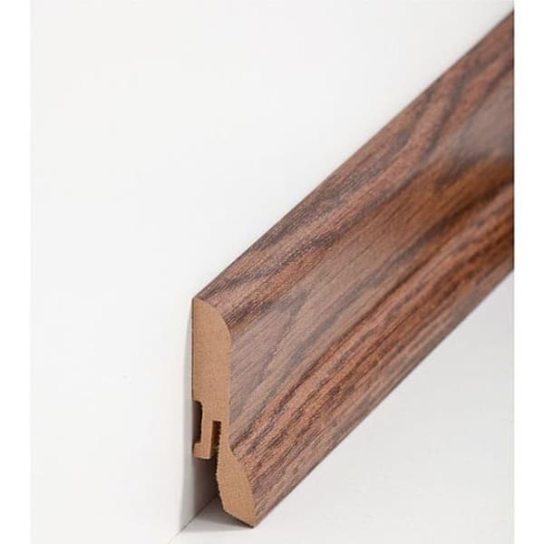 PROVISTON Sockel nr 379 MDF 20 x 60 x 2500 mm valnöt för att limma, skruva &amp; spika, till klämma Belagd MDF-kärna 12,5 meter | 5 stycken
