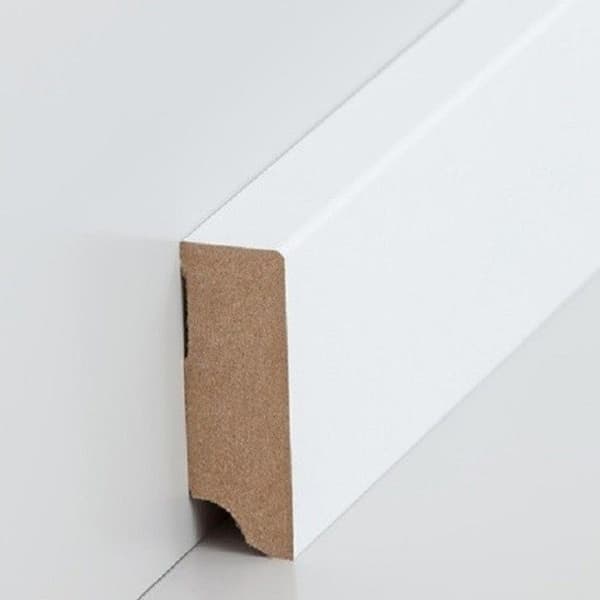 PROVISTON Sockel nr 397 MDF 19 x 58 x 2500 mm vit att limma, skruva &amp; spika Belagd MDF-kärna 12,5 meter | 5 stycken