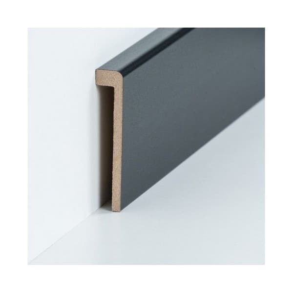 Baguette för täckning av kakel Upp till 85 mm H 19 x 96 x 2500 mm MDF svart av PROVISTON