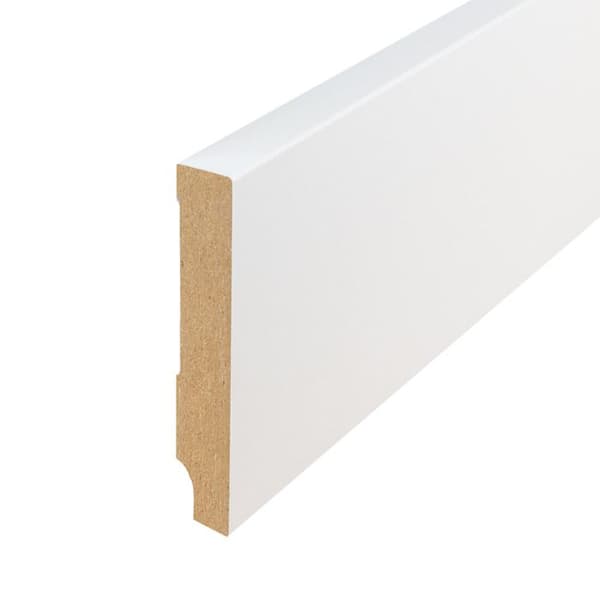 PROVISTON Modern golvlister Skarpa kanter 13 x 80 x 2400 mm Medium (MDF) Vitlackerad kan målas