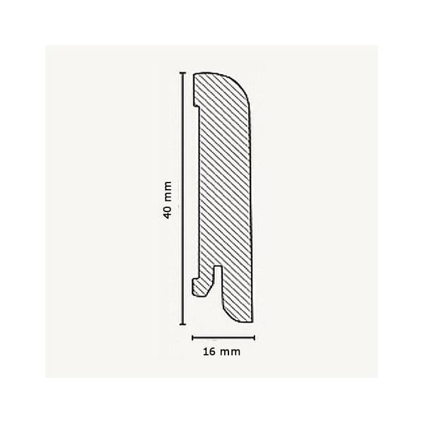 Plinte beklädda med äkta trä 16 x 40 x 2500 mm furu Plinte av PROVISTON