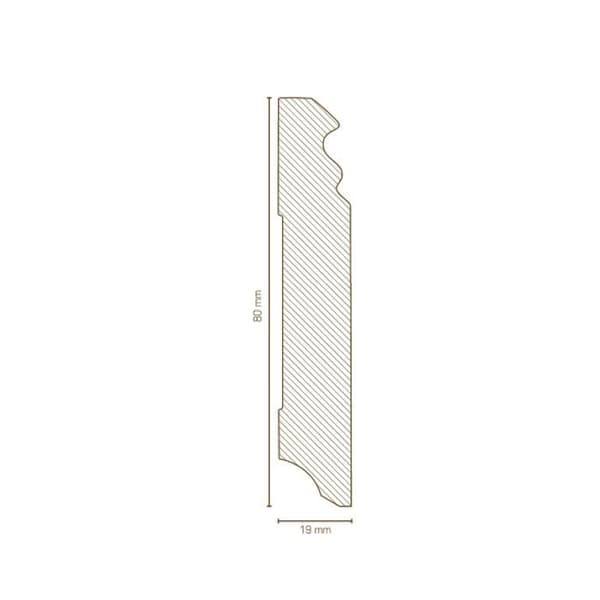 PROVISTON Formgjuten sockel 19 x 80 x 2500 mm Svartbelagd MDF 62,5 meter | 25 stycken
