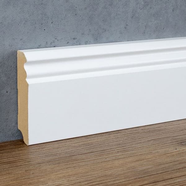 PROVISTON Formgjuten sockel 19 x 80 x 2500 mm Vitbelagd MDF-kärna Klassisk sockel 62,5 meter | 25 stycken