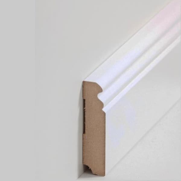 PROVISTON Formgjuten sockel 19 x 80 x 2500 mm Vitbelagd MDF-kärna Klassisk sockel 62,5 meter | 25 stycken