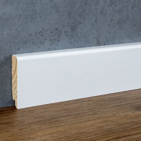 PROVISTON Sockel nr 509 i fanerat trä 16 x 60 x 2500 mm Vit 12,5 meter | 5 stycken
