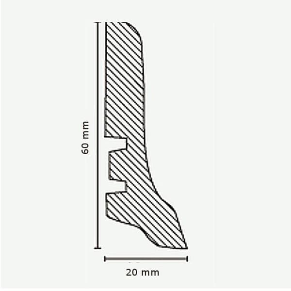 PROVISTON Sockel nr 457 i fanerat trä 20 x 60 x 2500 mm bok 25 meter | 10 stycken