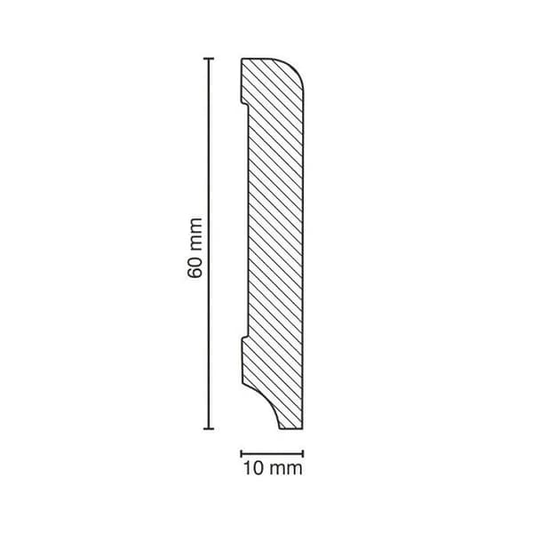 Plint i massivt trä 10 x 60 x 2500 mm furu av PROVISTON