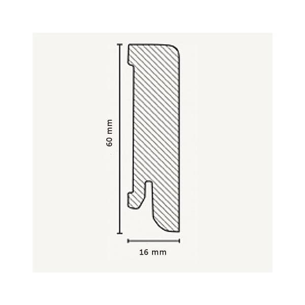 Plinthe placering äkta trä 16 x 60 x 2500 mm rökek Plinthe av PROVISTON