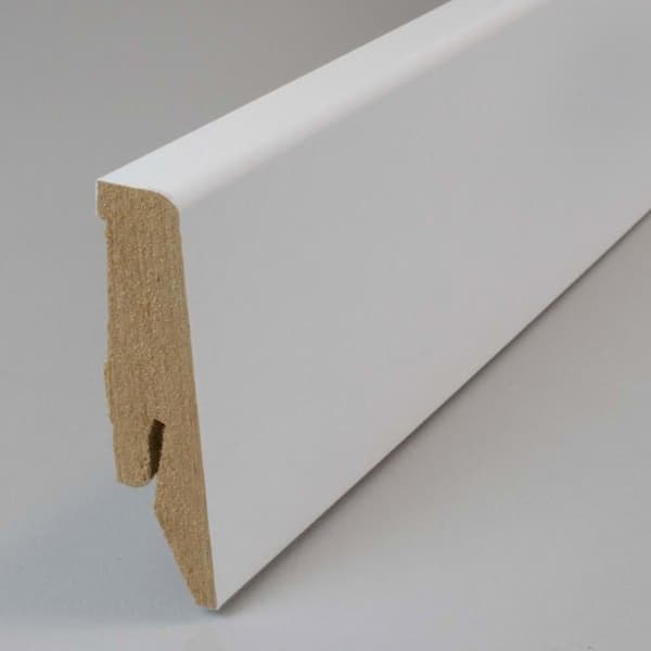 PROVISTON Sockel nr 59 MDF 18 x 58 x 2500 mm Vit att limma, klämma, skruva &amp; spika Belagd MDF-kärna 62,5 meter | 25 stycken