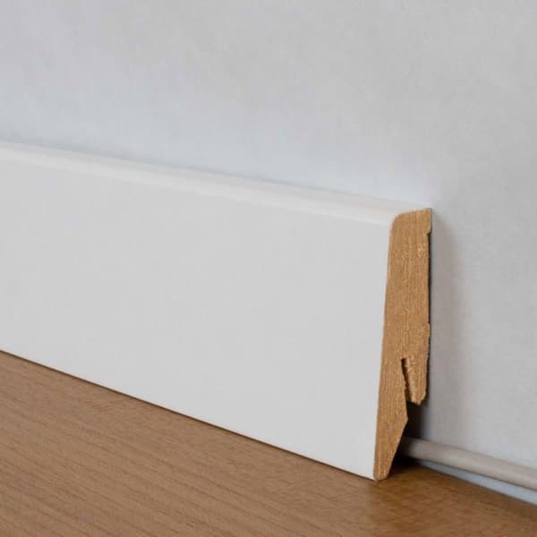 PROVISTON Sockel nr 59 MDF 18 x 58 x 2500 mm Vit att limma, klämma, skruva &amp; spika Belagd MDF-kärna 62,5 meter | 25 stycken