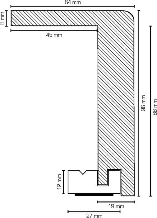 PROVISTON Sockel för värmerör nr 586 Upp till 88 mm hög 64 x 96 x 2500 mm Vitlackerad MDF 25 m | 10 stycken