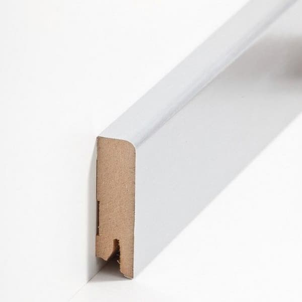 PROVISTON Sockel nr 389 MDF 16 x 58 x 2500 mm silver för att limma, klämma, skruva &amp; spika Belagd MDF-kärna 12,5 meter | 5 stycken