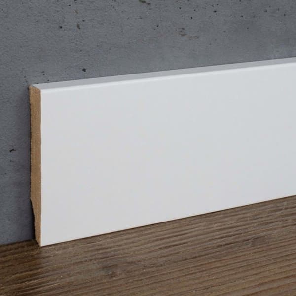PROVISTON Sockel nr 58 MDF 10 x 58 x 2500 mm vit att limma, skruva &amp; spika Belagd MDF-kärna 12,5 meter | 5 stycken