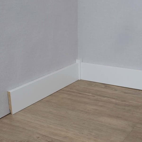 PROVISTON Sockel nr 58 MDF 10 x 58 x 2500 mm vit att limma, skruva &amp; spika Belagd MDF-kärna 12,5 meter | 5 stycken