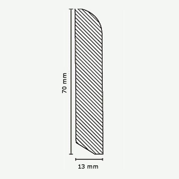 PROVISTON Massiv träsockel nr 411 13 x 70 x falllängder upp till ca 2500 mm Bok massivträ 62,5 m | 25 stycken