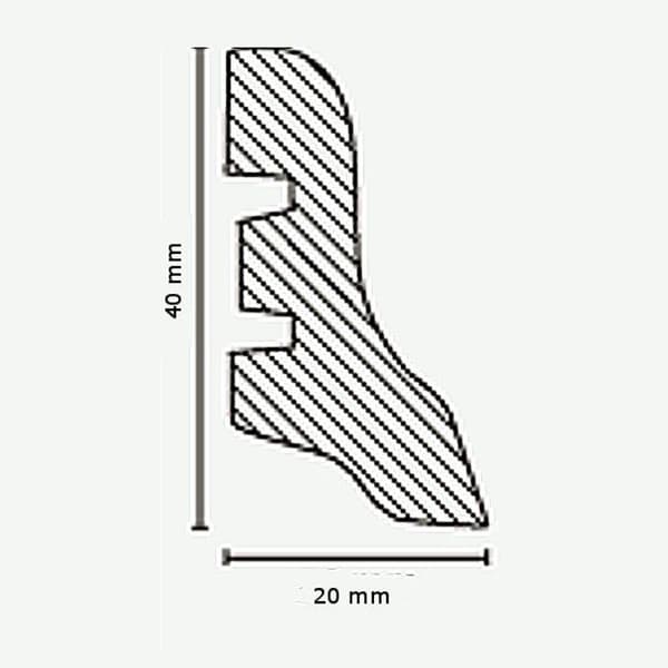 PROVISTON Sockel nr 438 i fanerat trä 20 x 40 x 2500 mm Bambu 25 meter | 10 stycken