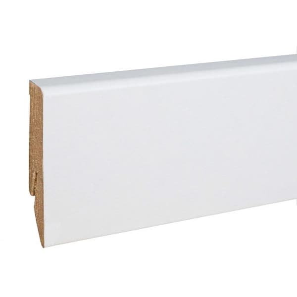 PROVISTON Sockel nr 59 MDF 18 x 58 x 2500 mm vit för att limma, klämma, skruva &amp; spika Belagd MDF-kärna 25 meter | 10 stycken