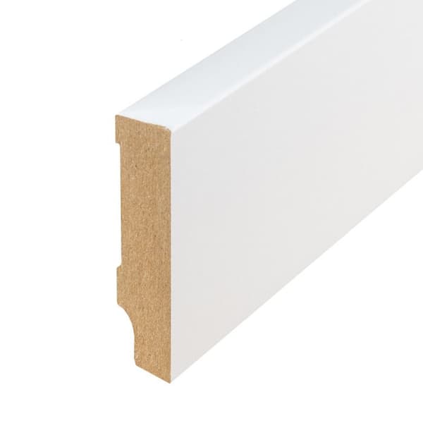 PROVISTON Modern golvlister Skarpa kanter 13 x 58 x 2400 mm Medium (MDF) Vitlackerad kan målas