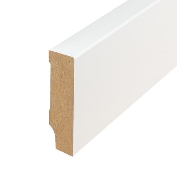 PROVISTON Modern golvlister Skarpa kanter 16 x 58 x 2500 mm Medium (MDF) Vitlackerad kan målas