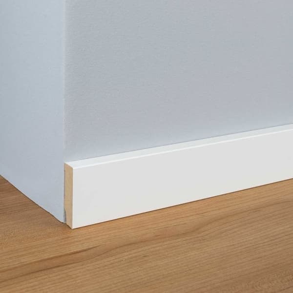 PROVISTON Modern golvlister Skarpa kanter 16 x 58 x 2500 mm Medium (MDF) Vitlackerad kan målas