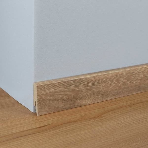 PROVISTON Modern sockel 18 x 58 x 2400 mm Medium (MDF) Belagd Leine Ek Dekor