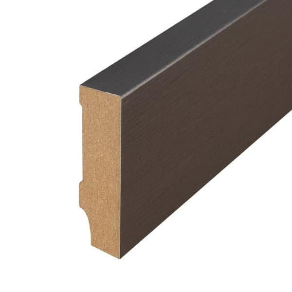 PROVISTON Modern Sockellist 16 x 58 x 2500 mm Medium (MDF) Titanium fyrkantig profil
