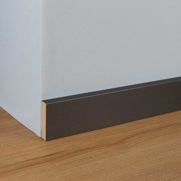PROVISTON Modern Sockellist 16 x 58 x 2500 mm Medium (MDF) Titanium fyrkantig profil