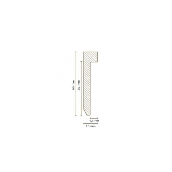 Plinth Frankfurt MDF 13 x 60 x 2500 mm Plinth för vinylgolv av PROVISTON Silverfärgad