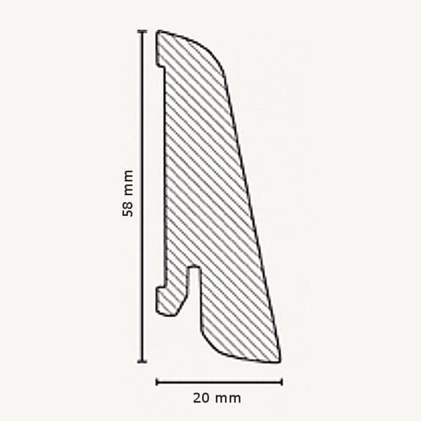 Plint träfaner äkta 20 x 58 x 2500 mm valnöt av PROVISTON