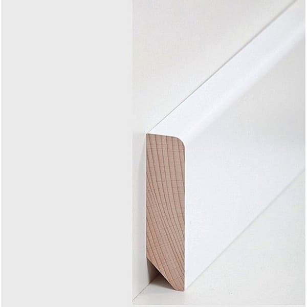 PROVISTON Massiv träsockel 20 x 80 x falllängder upp till ca. 2400 mm Vit 12 meter | 5 stycken