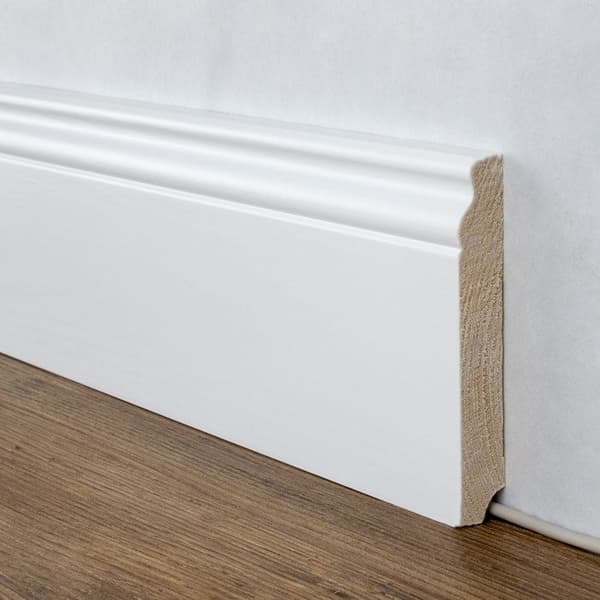 PROVISTON Formgjutna sockel 19 x 115 x 2500 mm Vit massivträ Klassisk sockel 62,5 meter | 25 stycken