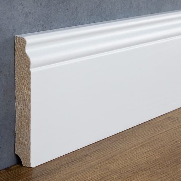 PROVISTON Formgjutna sockel 19 x 115 x 2500 mm Vit massivträ Klassisk sockel 62,5 meter | 25 stycken