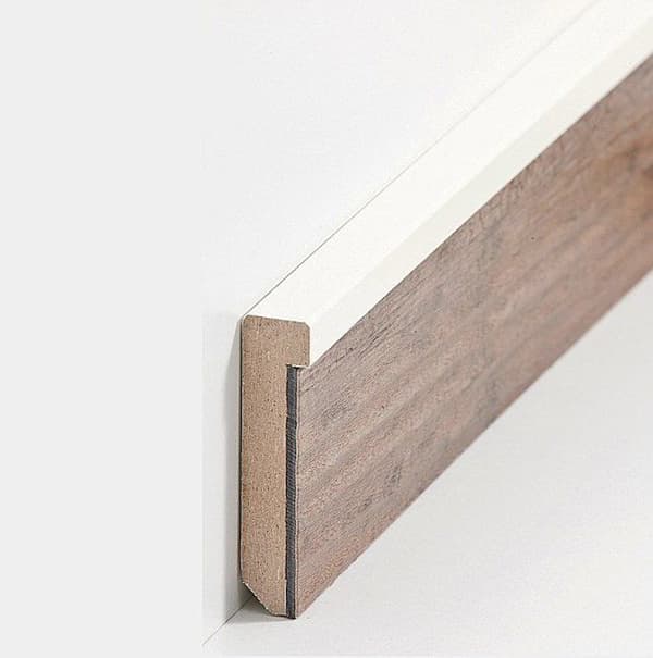 PROVISTON MDF Sockel 13 x 60 x 2500 mm Krämbelagd MDF Core Vinyl Golvlist 25 meter | 10 stycken