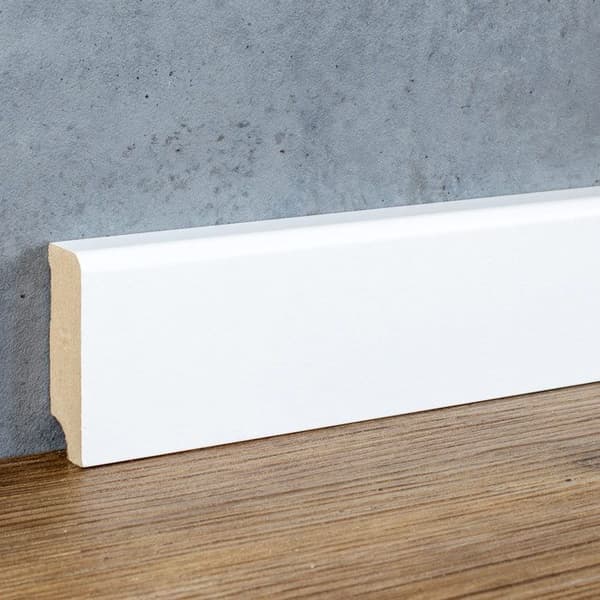 PROVISTON MDF-sockel 19 x 58 x 2500 mm Vit att limma, klämma, skruva &amp; spikbelagd MDF-kärna 62,5 meter | 25 stycken